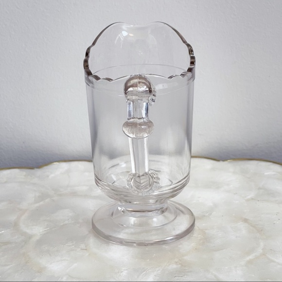 Vintage Scalloped Edge Clear Glass Mini Pitcher - Picture 11 of 16